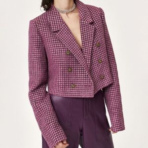 Purple Checkered Blazer